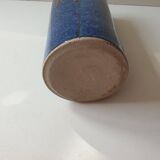 Ceramic vase with blue cover Signed Jean CACHELEUX (Puisaye)