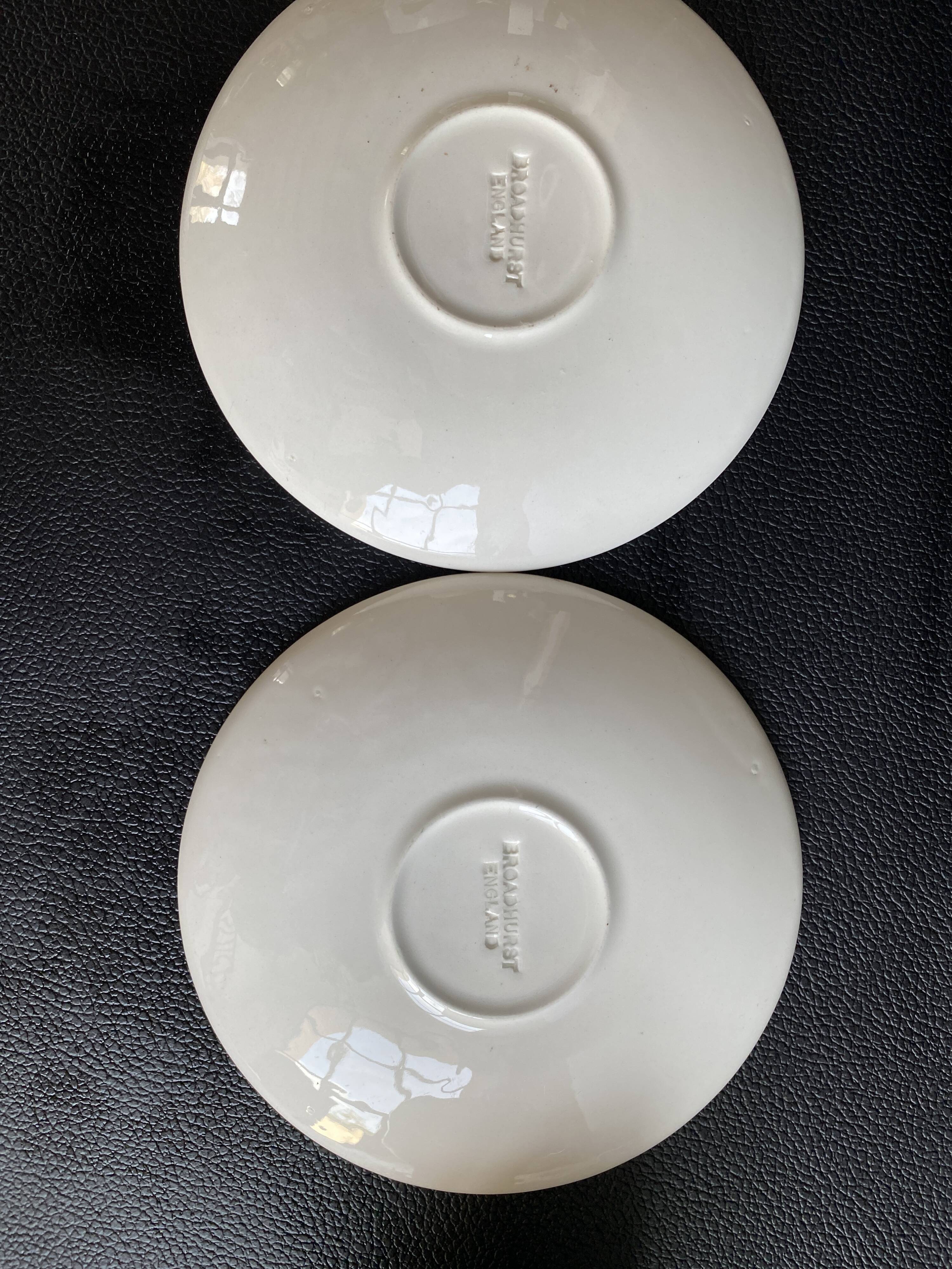 Duo of English Cups & Saucers Broadhurst Ironstone - Hunting Scene