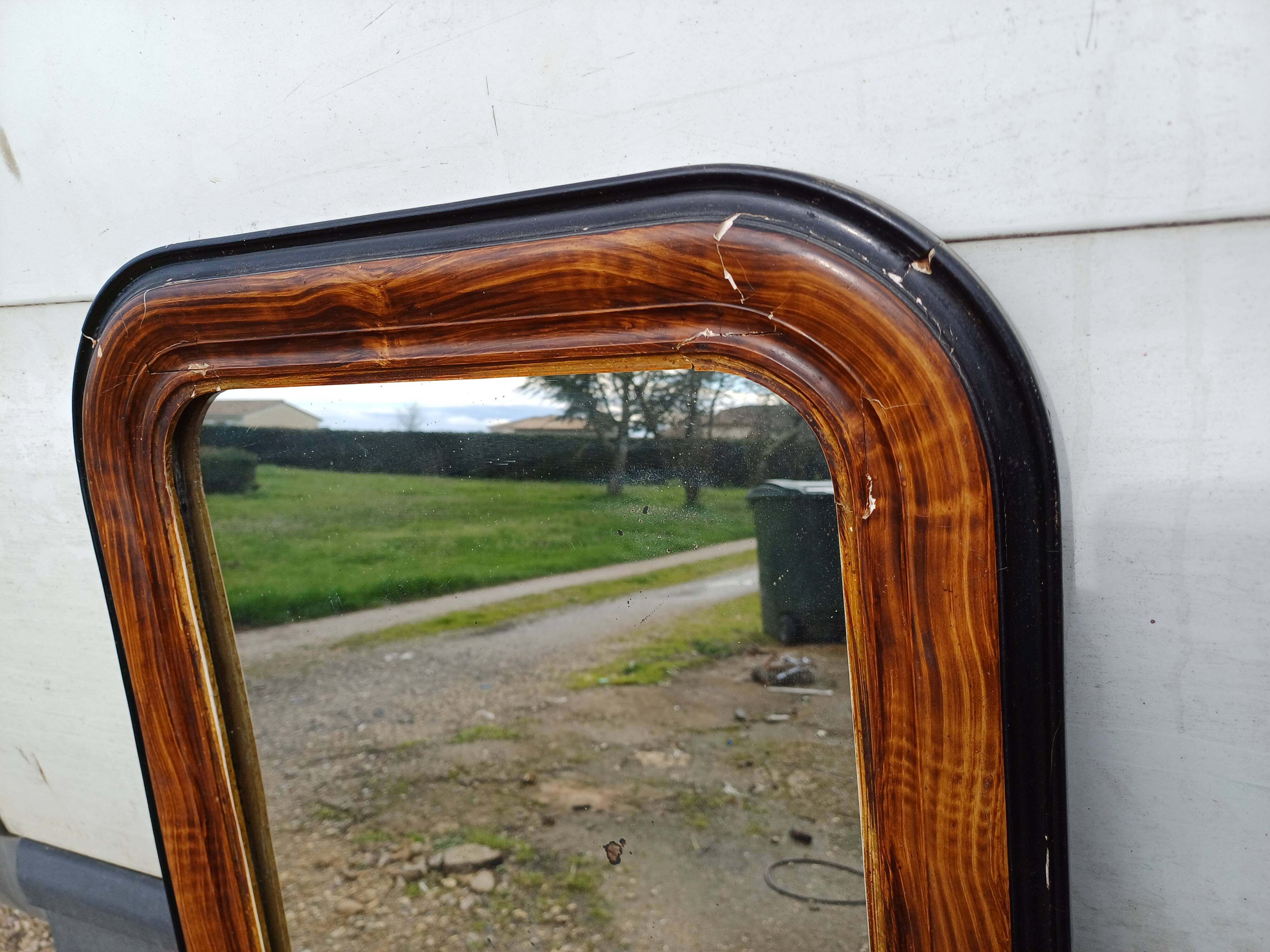 Wood Mirror and Stuk Brown and Black