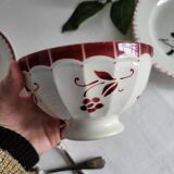 Antique faceted earthenware bowl, Digoin Badonviller