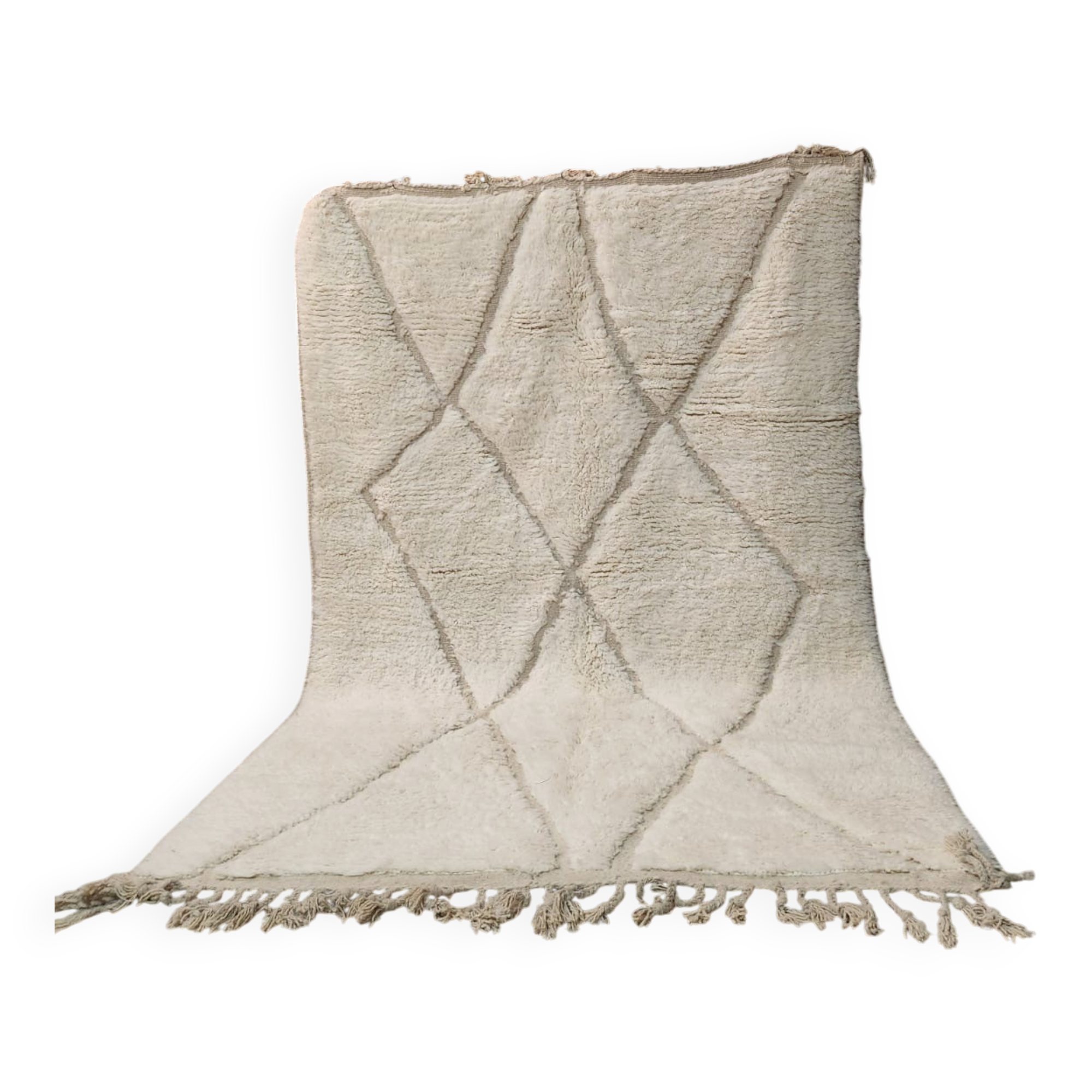 Large Beni Ouarain rug 300x200 cm in natural wool – Berber rug