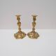 Pair of louis xv style rocaille candlesticks, slodtz model, 19th century