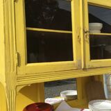 Yellow Parisian glass cabinet