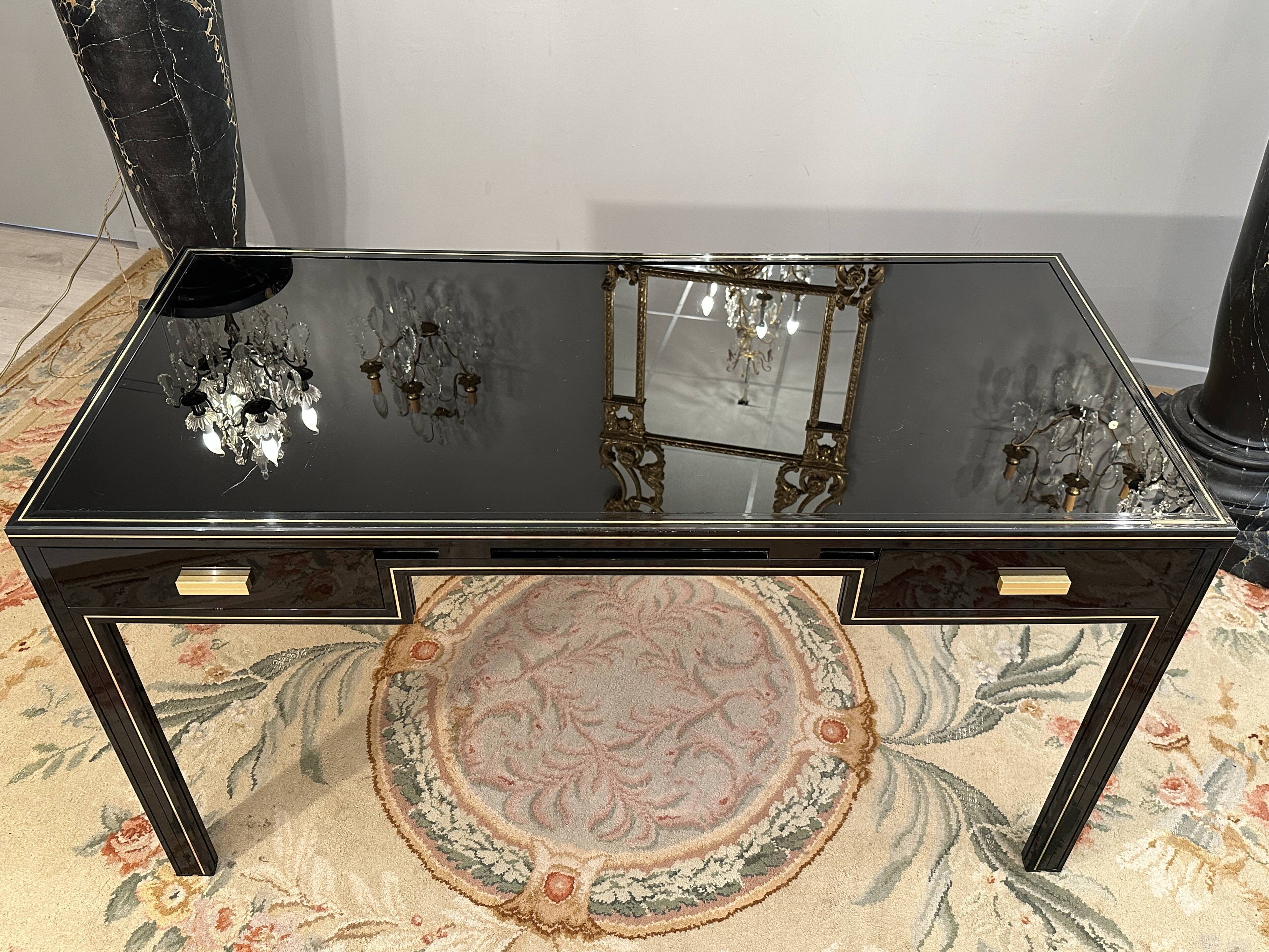 Black lacquered office by Pierre vandel Paris circa 1970