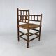 Dutch Antique Oak and Rush Chair, 1930s