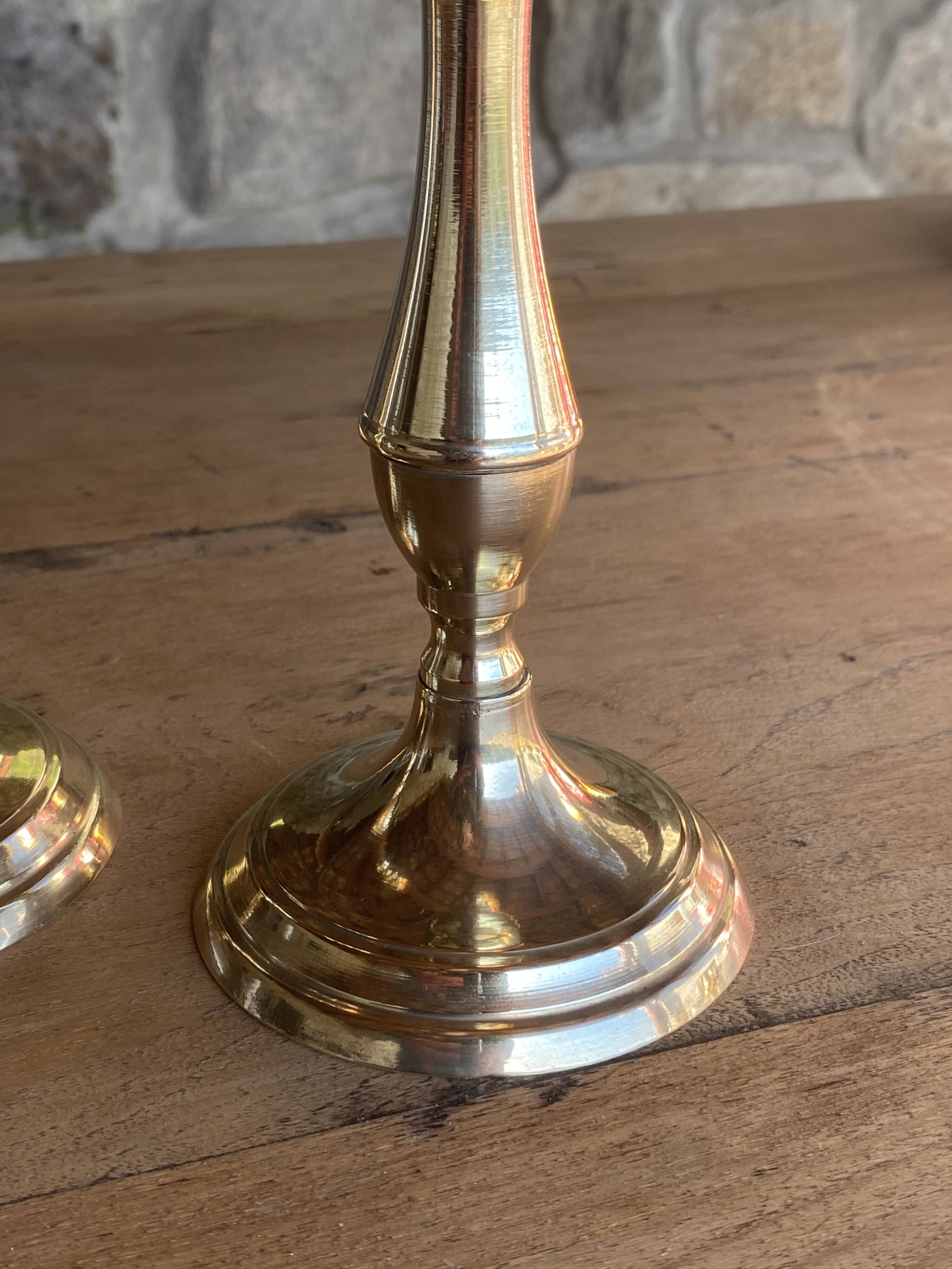 Pair of brass candlesticks