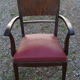 Wooden armchair red seat
