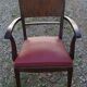 Wooden armchair red seat