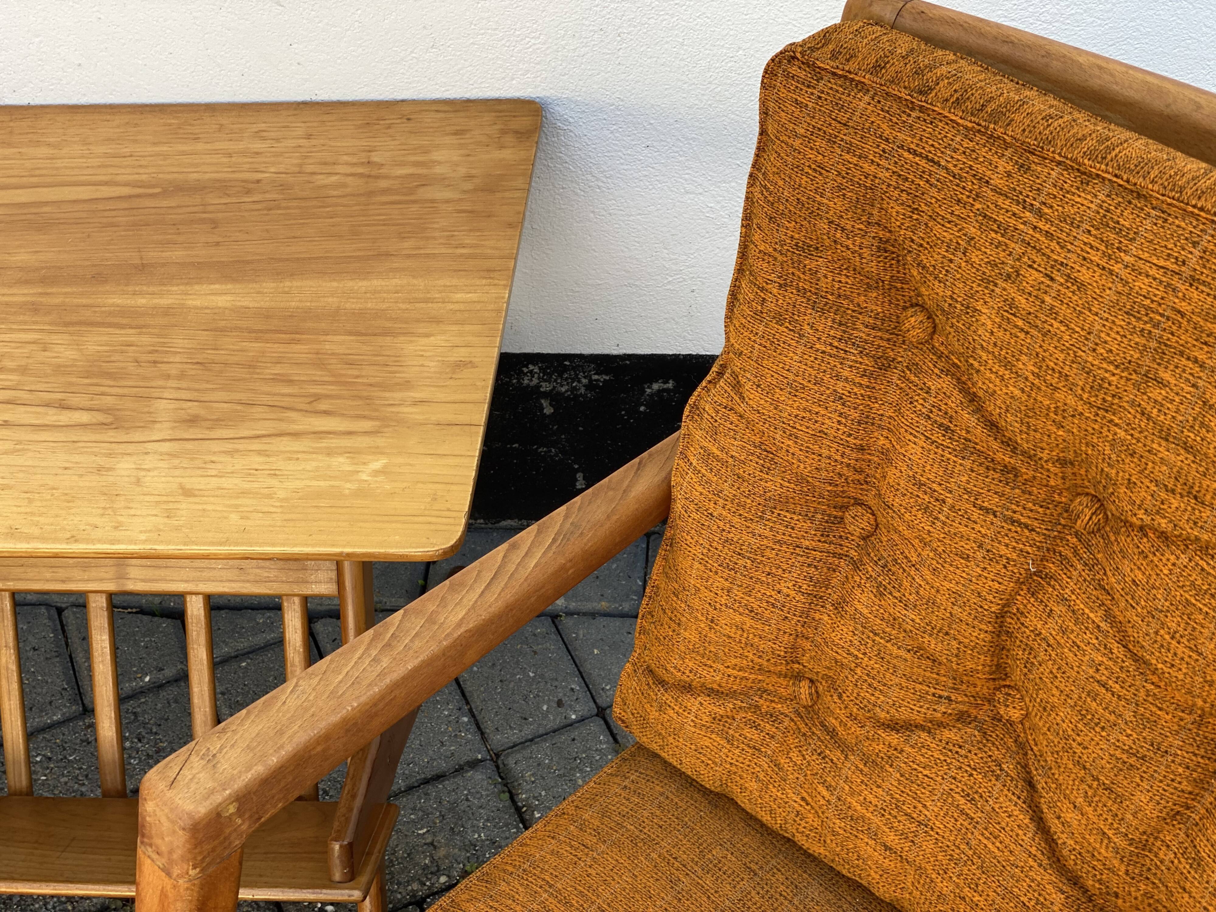 Trio of Knoll Lounge Chairs with Magazine Table.