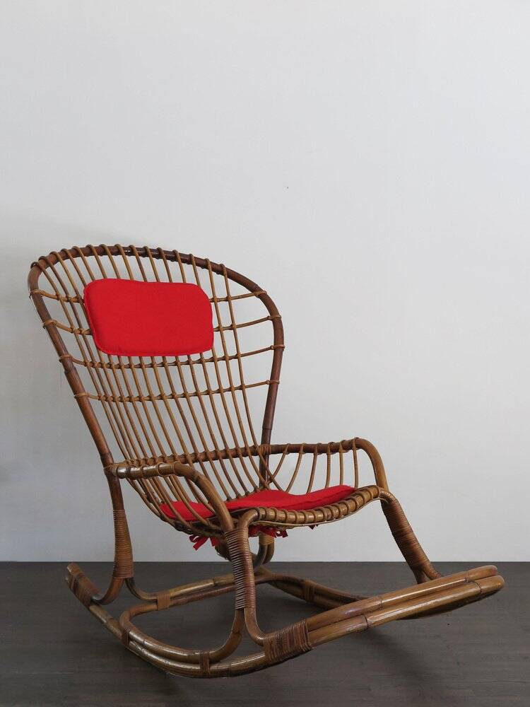 Bamboo Rocking Chair by Haruki Miyajima, 1960s