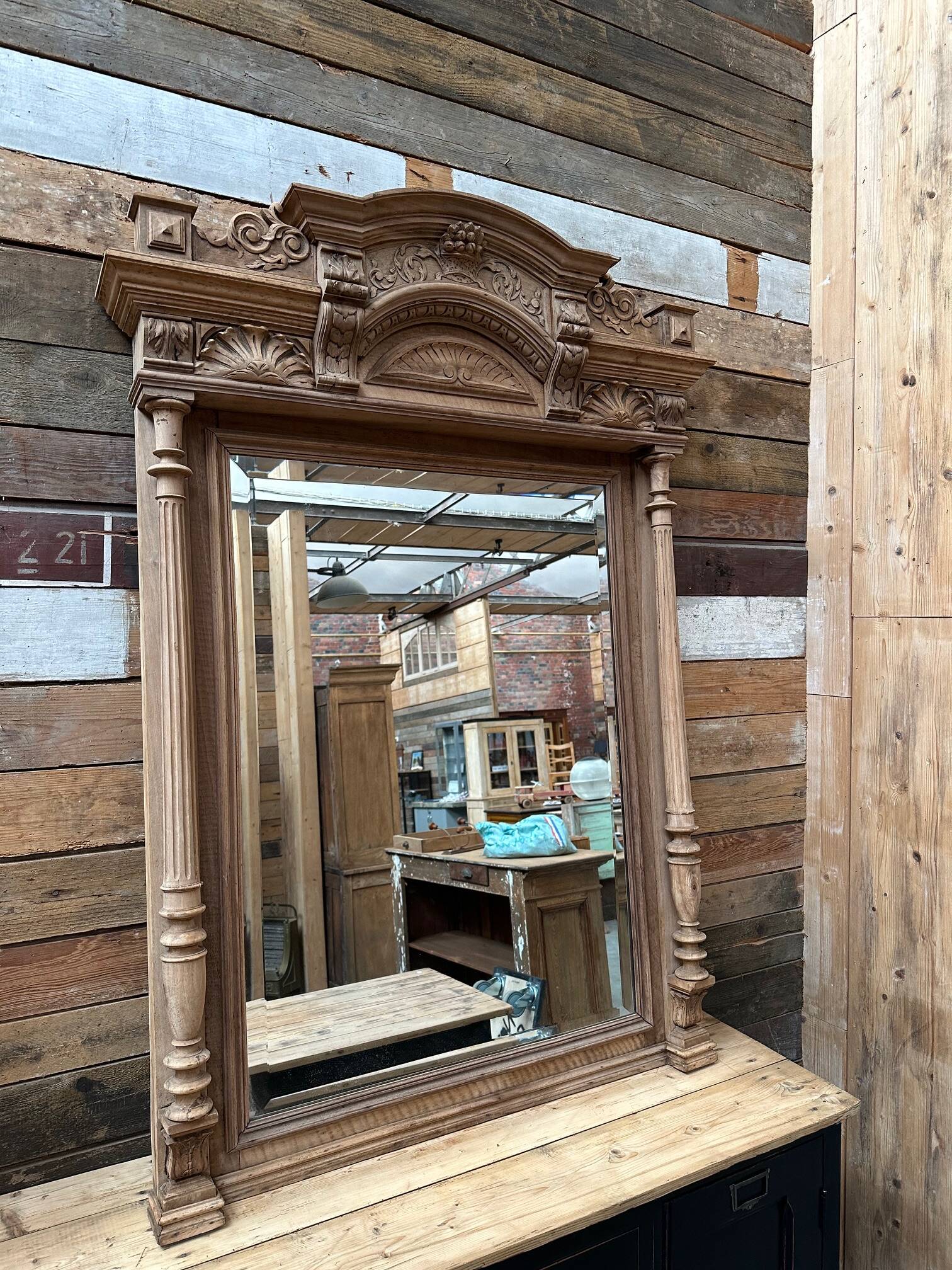 Walnut mirror, late 19th century