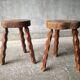 Vintage brutalist tripodes stools