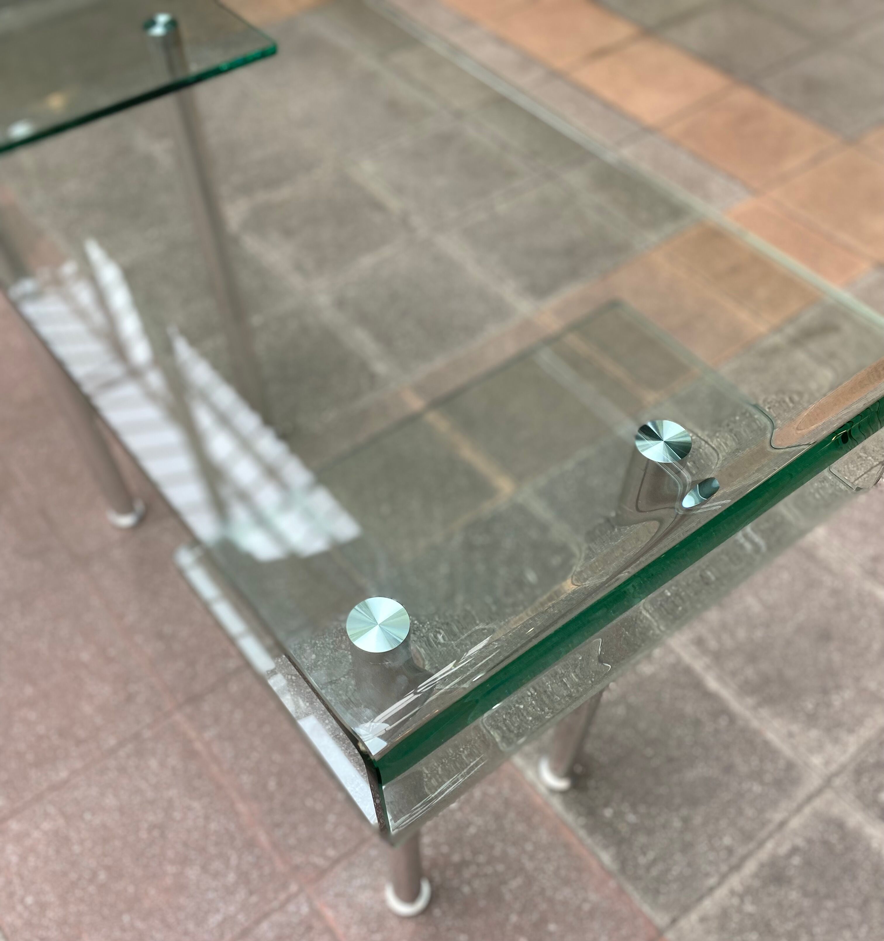 Glass desk - 80s