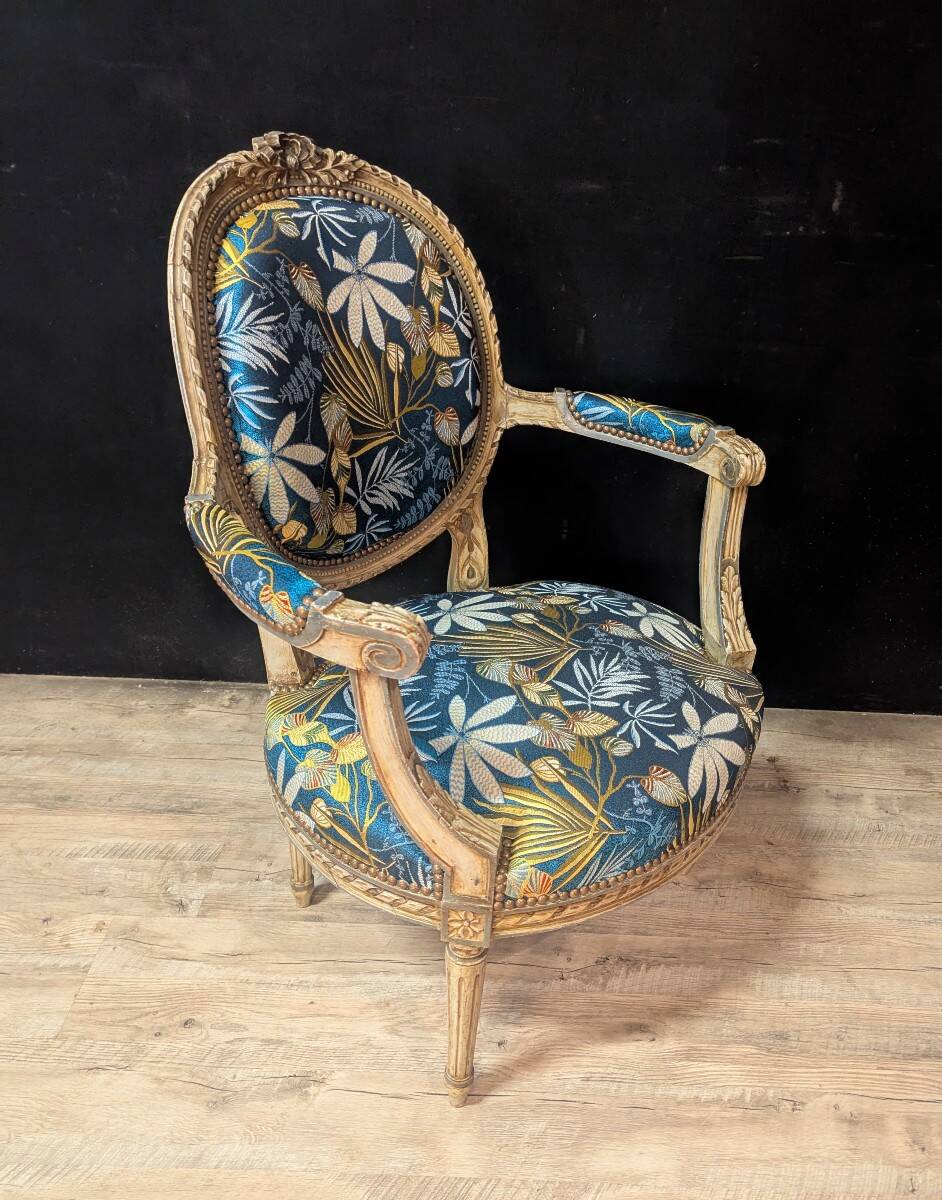 Pair of Louis XVI style armchairs
