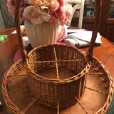 Vintage wicker bottle holder