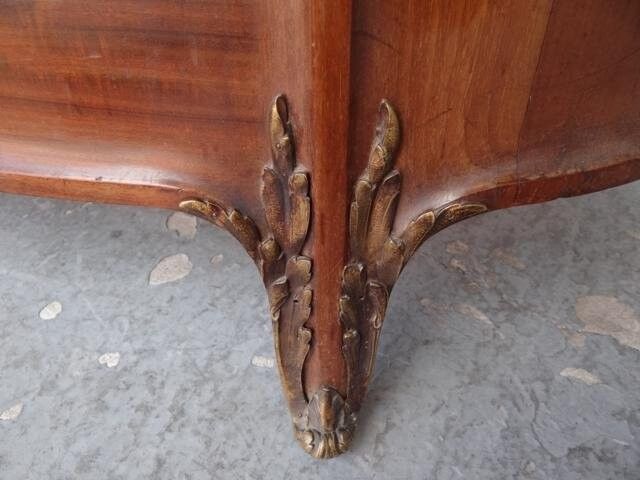 Golden bronze Louis XVI style mahogany bed