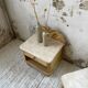 Pair of travertine bedside and rattan palm tree "vivai del sud"