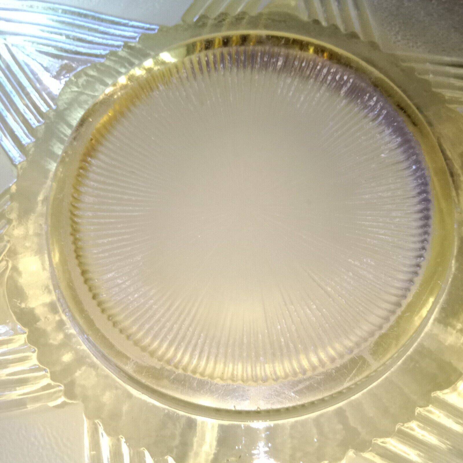 Art Deco Pressed Molded Glass Bowl, Yellow, Star Decorated