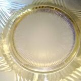 Coupe Art Déco en Verre Pressé Moulé Jaune décor en étoile
