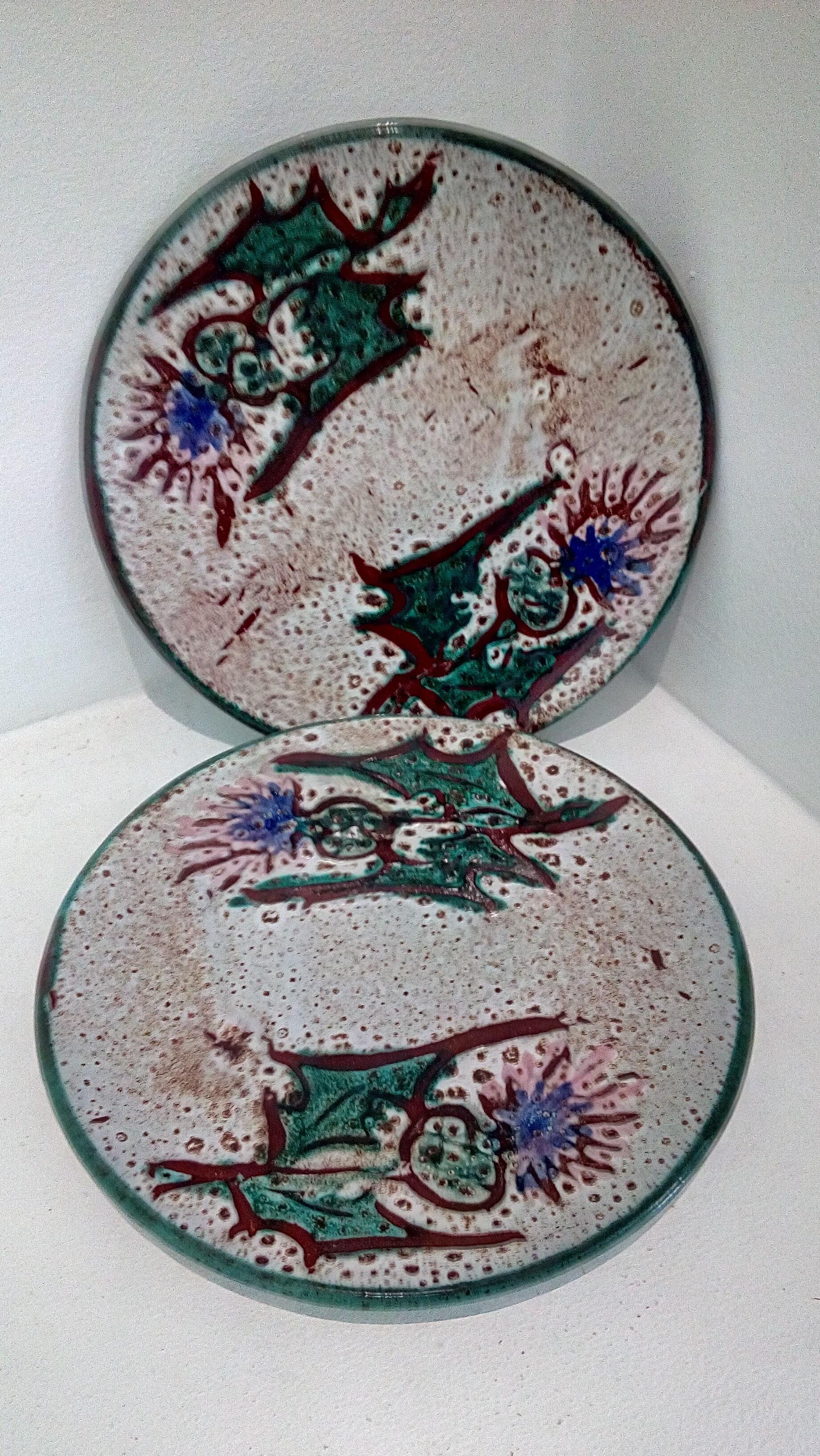 Duo d'assiettes coupelles chardons Vallauris