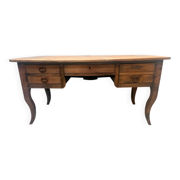 Bureau provincial marqueté en merisier massif XX siècle