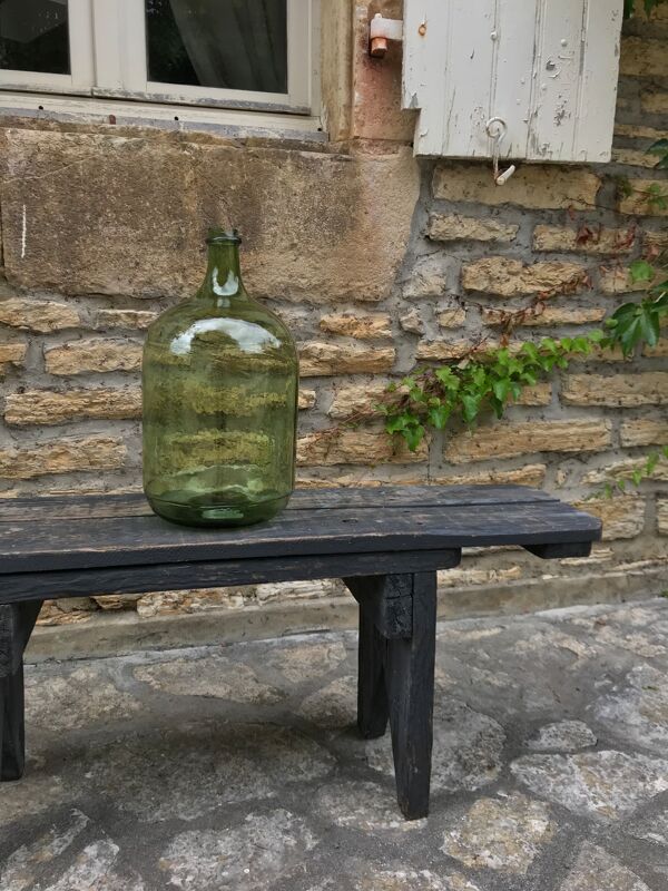 Dame-jeanne verte et ovale