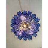 Contemporary blue "tronchi" murano glass sputnik chandelier