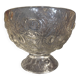 Grande coupe à fruits en verre moulé vintage