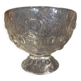 Large vintage moulded glass fruit bowl