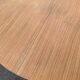 Table à manger scandinave ronde extensible rénovée en teck 1950