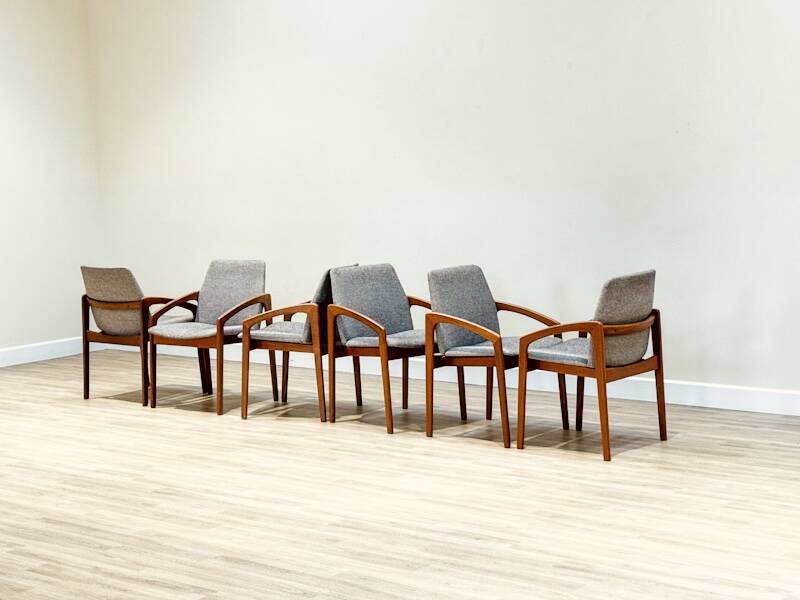 Set of 6 Danish “Knife Chairs” by K.S, 1960s