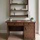 Vintage Wooden Desk and Wall Shelf Set with Rattan – Juncosa