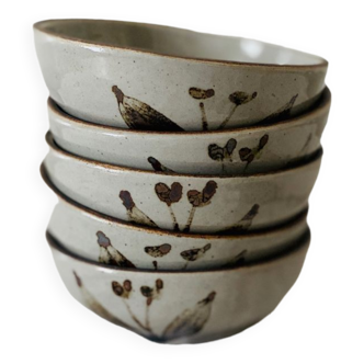 5 vintage Arnon stoneware bowls from the 70s