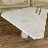 Postmodernist table in Carrara marble