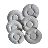 Artichaud service, six splash plates, majolica