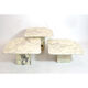 Suite of three marble trundle tables, 1970s