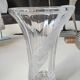Vintage Multifaceted Crystal Vase, Frosted Draped Bow, col. Opaque white, Evita Crystal, Germany