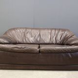 Vintage leather sofa set, 1970s