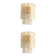 Pair of Contemporary Hammered Strips ”Listelli” Murano Glass Gold Wall Sconces by Simoeng