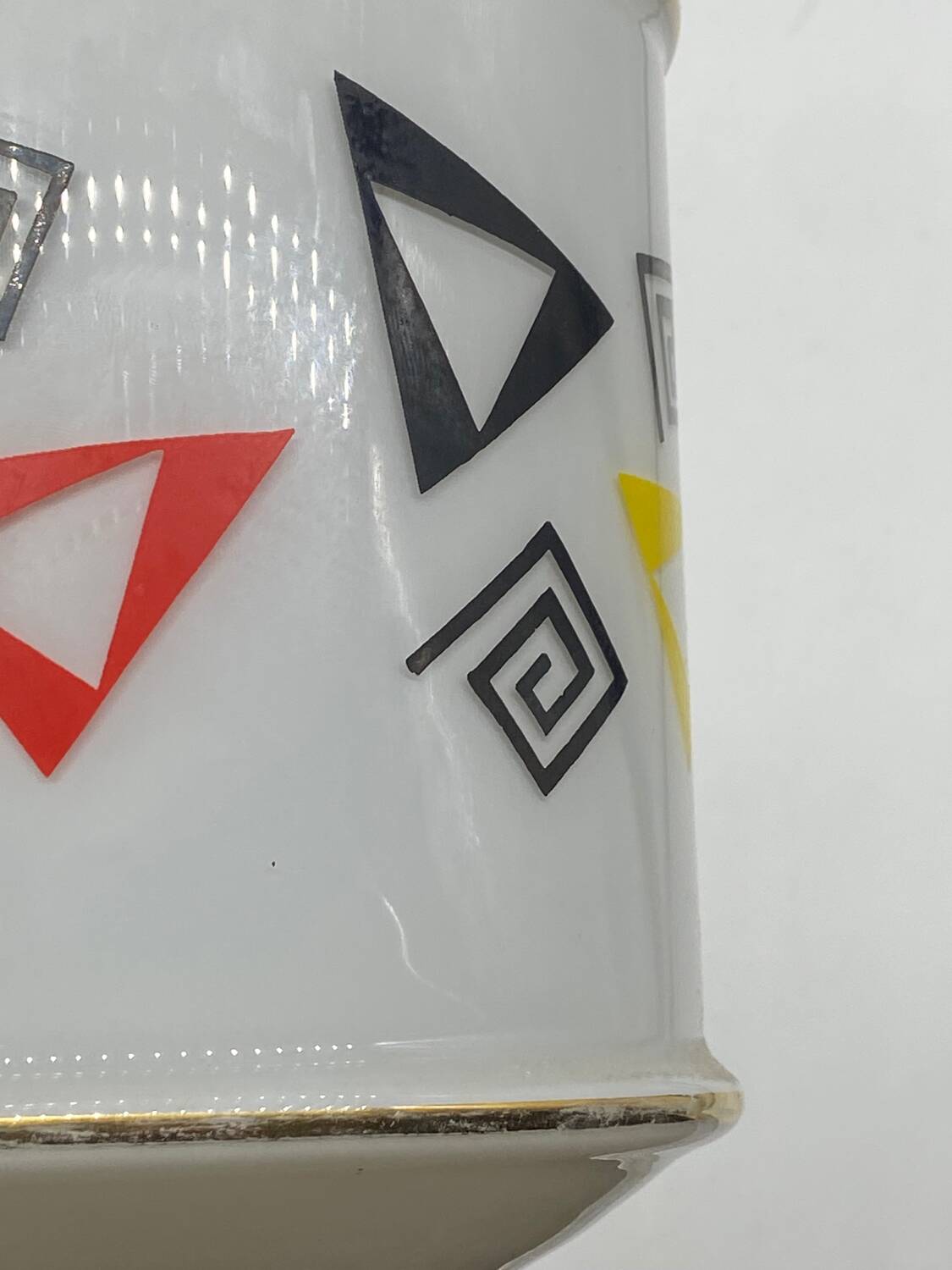 Opaline pendant light / lamp / ceiling light with geometric decor