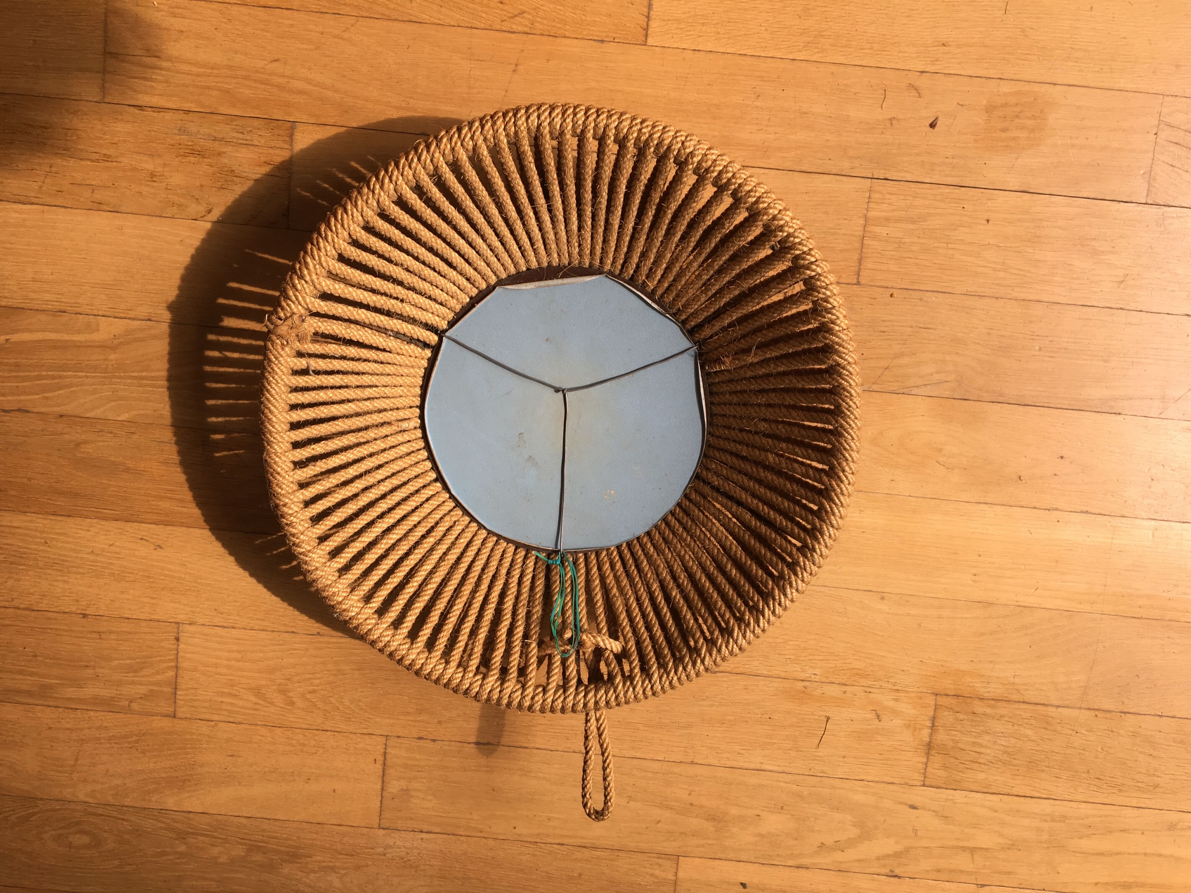 Mirror in rope early 195 - 48x48cm