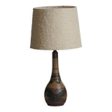 Art Nouveau table lamp in coloured terracotta by L. Hjorth, Bornholm, 1930s.