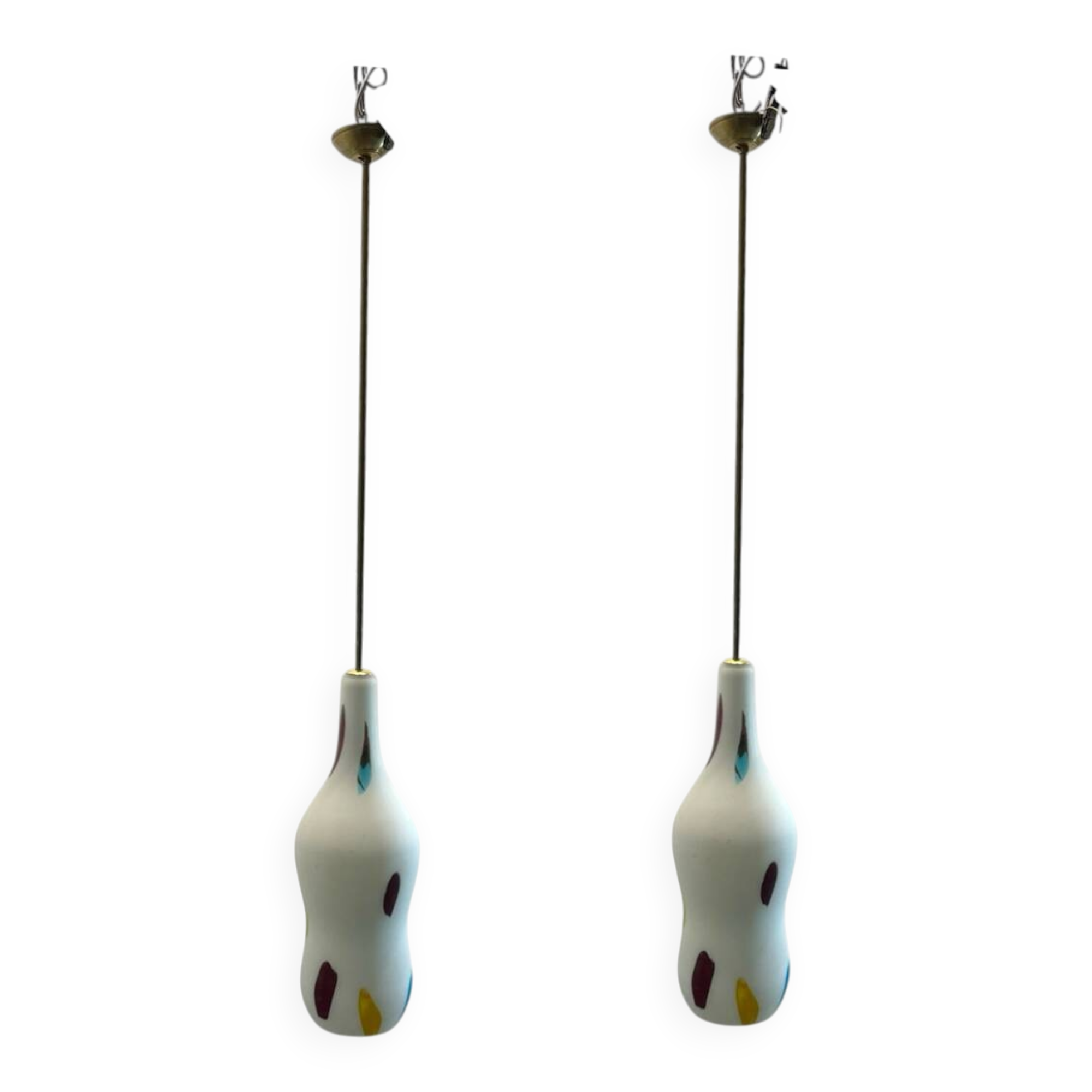 Murano Glass Light Pendants by De Mayo Set of 2