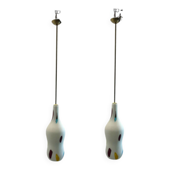 Murano Glass Light Pendants by De Mayo Set of 2