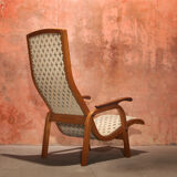 Vintage Mid Century High Back Lounge Arm Chair, 50s