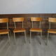 Set of 4 school chairs vintage gray tube