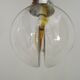 Vintage Murano Glass Globe Pendant Ceiling Light Amber Wave Mazzega Style