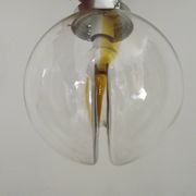 Suspension en verre de Murano ambré dans le goût de Mazzega