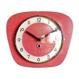 Vintage formica silent wall clock "Bayard red"