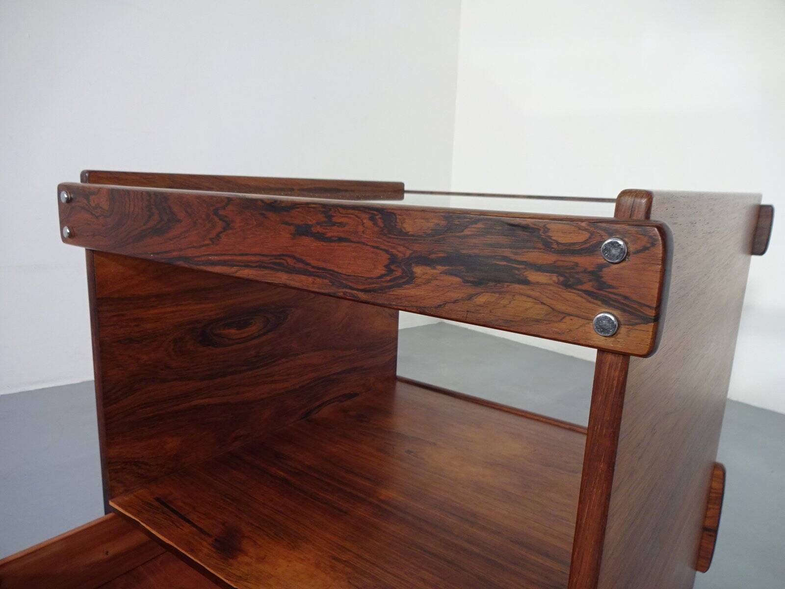 Danish Rosewood & Glass Side Table, 1960s